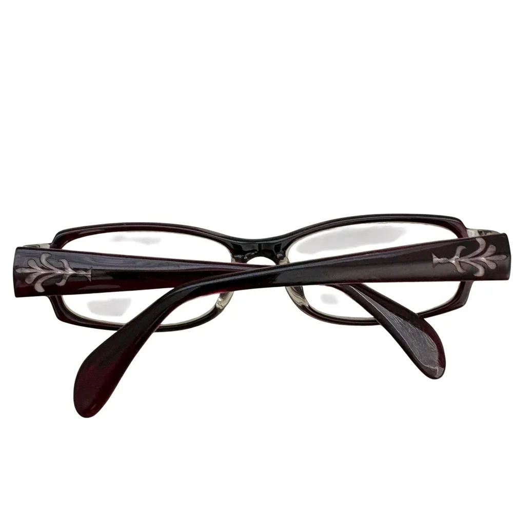 Jubilee 5777 Rectangular Eyeglass Frames Burgundy Filigree Detail 52-16-135